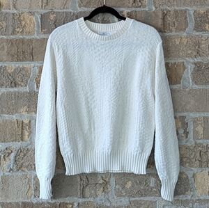 VTG 80s The Woolrich Woman Lightweight 100% Cotton Crew Neck Sweater Bone Medium